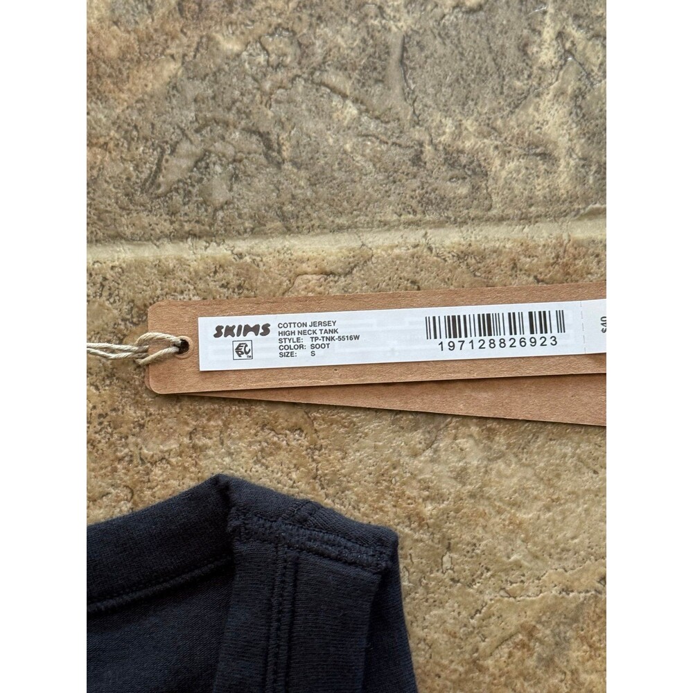 Skims Cotton Jersey High Neck Tank Soot Size Small - Picture 10 of 10